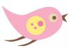 Cute Little Cartoon Bird-Pink and Yellow